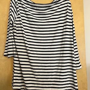 Striped Black and White Long Sleeve Women's Top